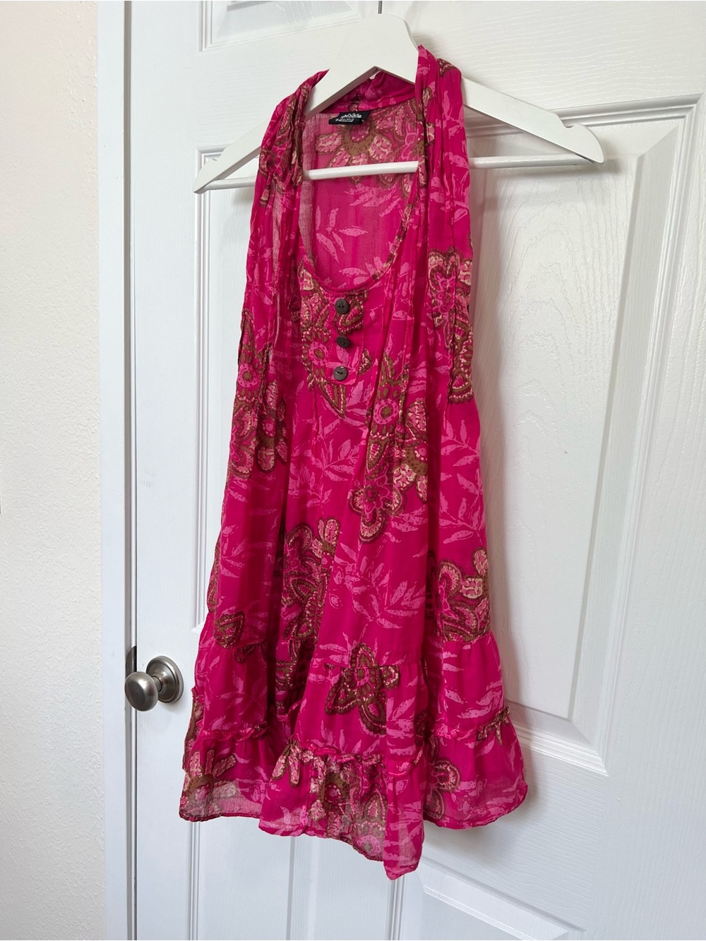 Fuchsia Floral Mini Dress/Tunic 🌺